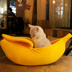 Cute Banana Peel Cat Bed House for Cats and Kittens