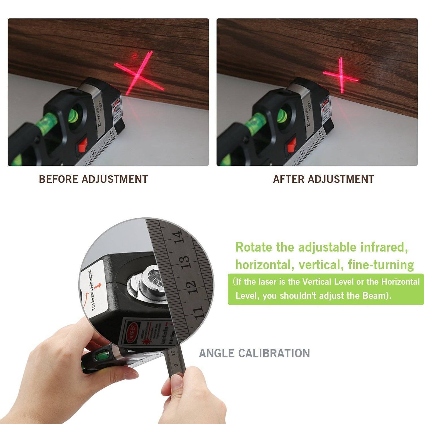 2.5M Multipurpose Laser Level Measuring Tape