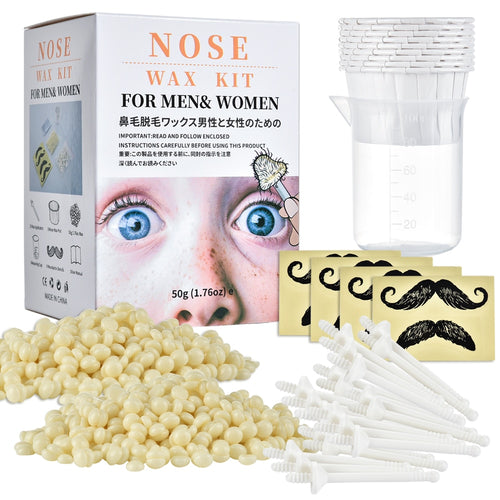 Portable Nose Wax Kit for Men & Women – Instant, Painless Nose Hair Removal with Natural Unscented Wax & Spiral Grip Applicators