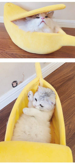 Cute Banana Peel Cat Bed House for Cats and Kittens