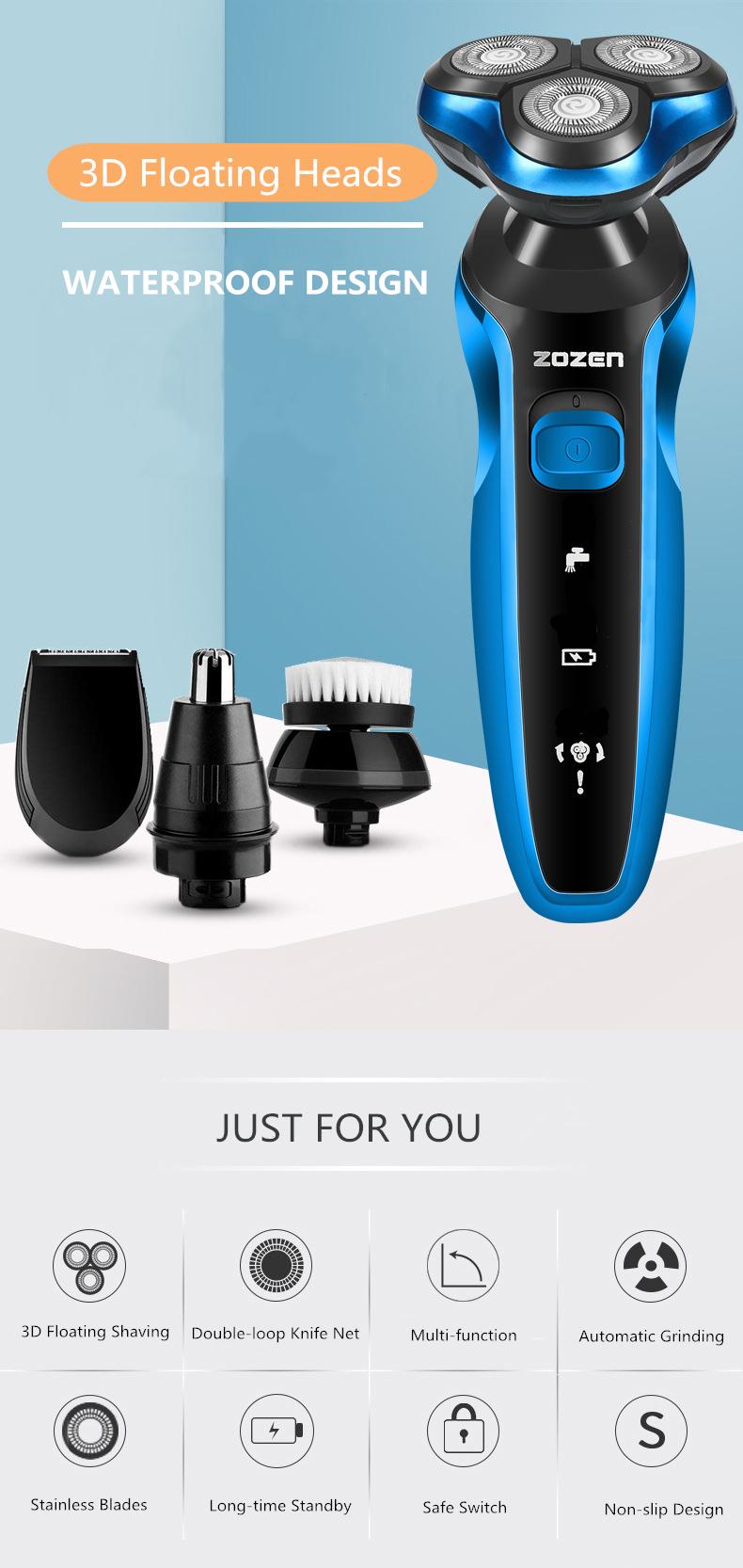 Fuze Brands ZOZEN Electric Facial 4 In 1 Water Proof Shaver